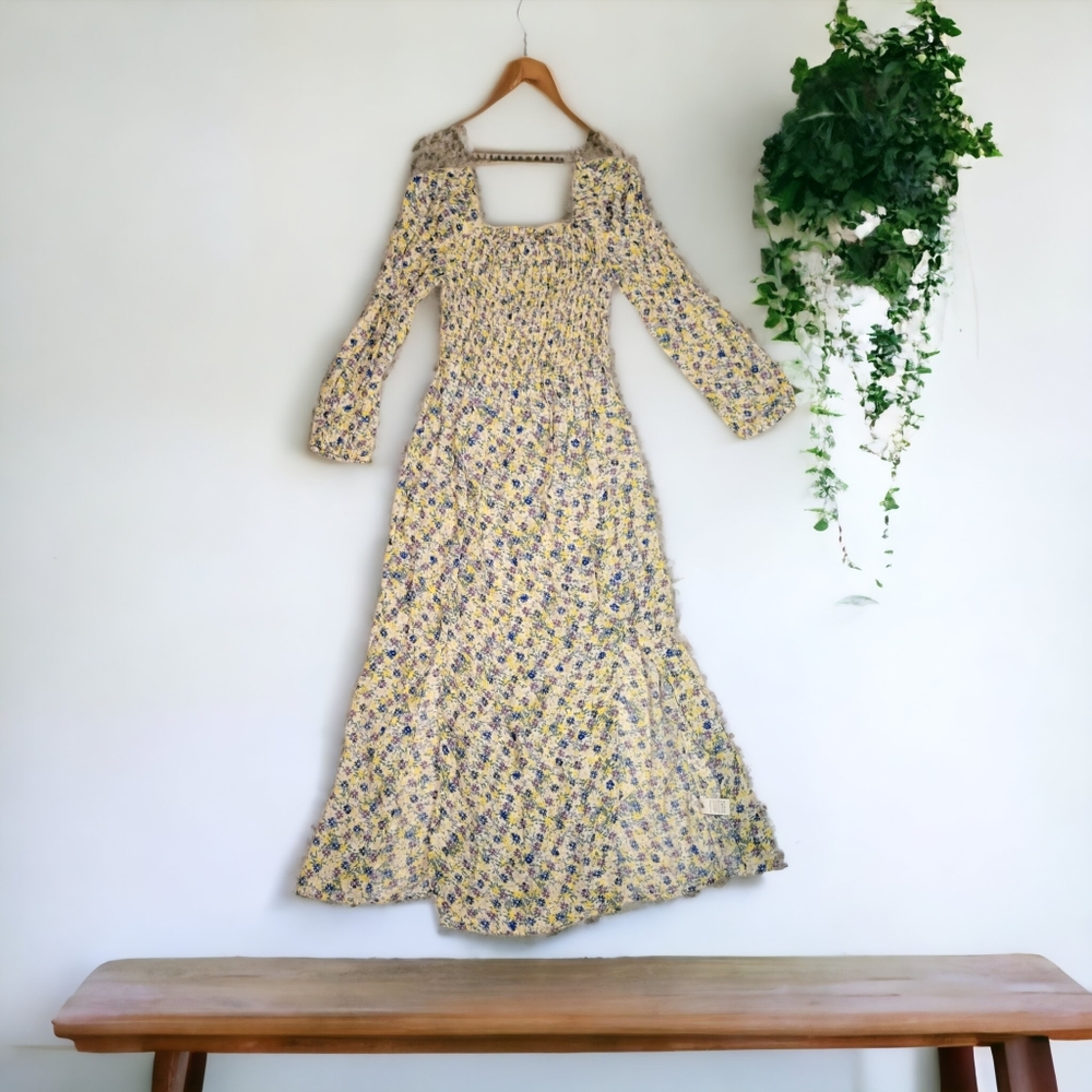 River Island Puff Sleeve Maxi Dress
